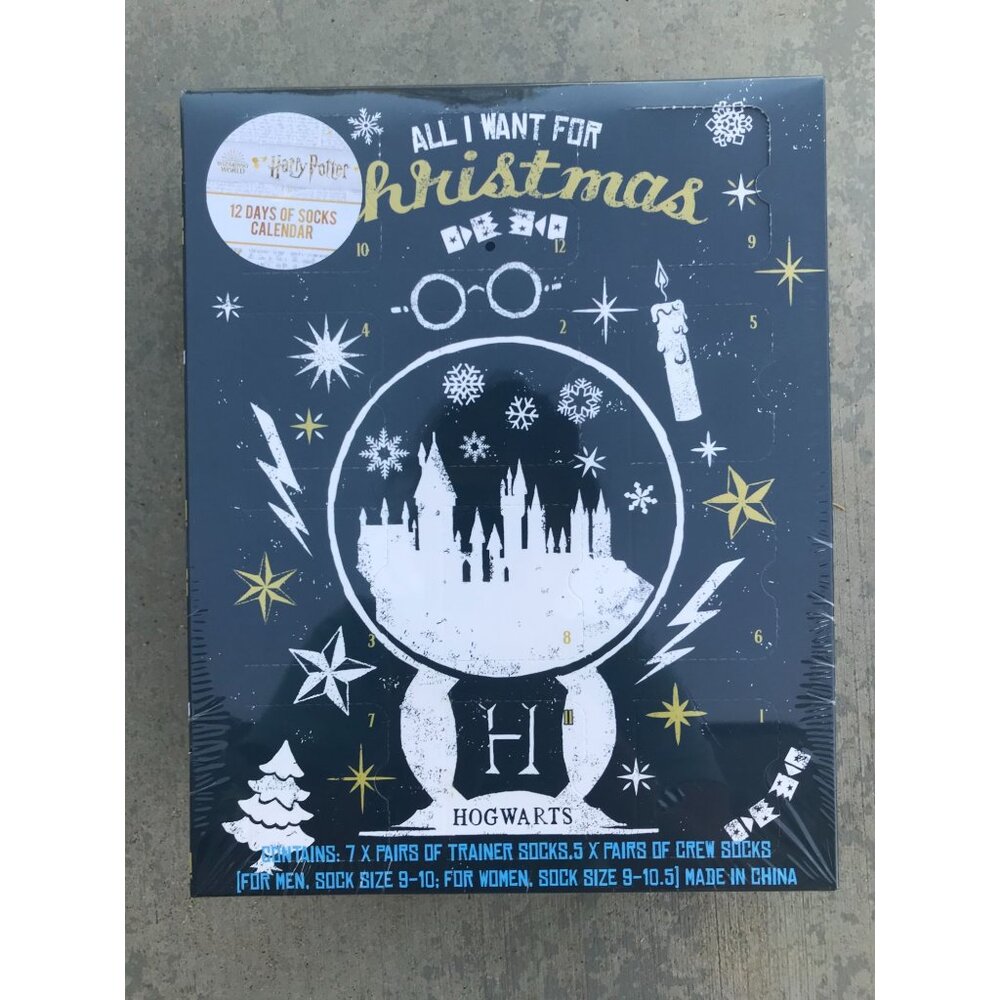 New Sealed Harry Potter 12 Days of Socks Christmas Gift Advent Calendar Unisex